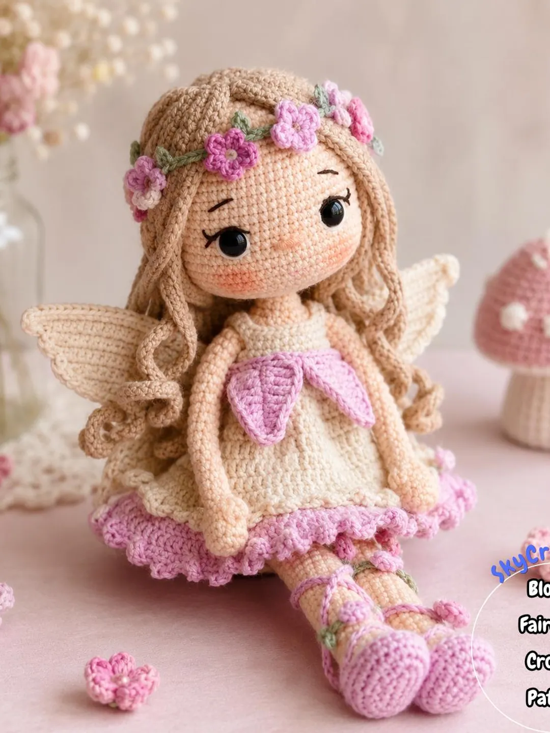 Blossom Fairy Doll Crochet Pattern, Amigurumi PDF (Digital Download)