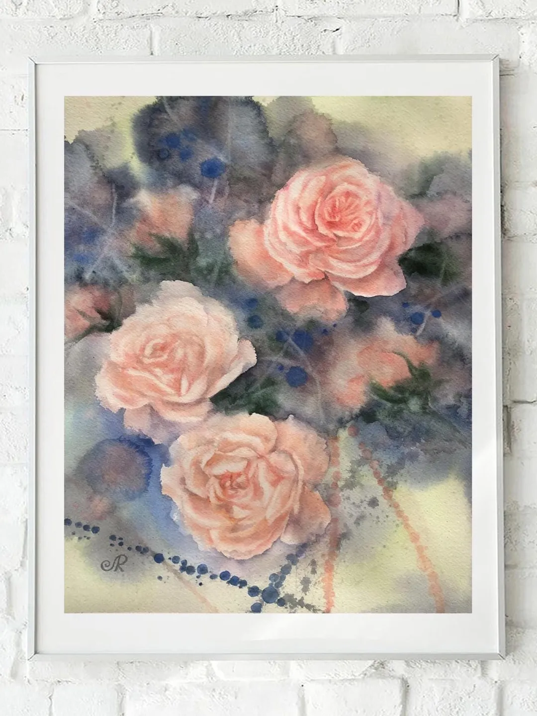 Roses Original Painting Flowers Watercolor Painting Floral Artwork