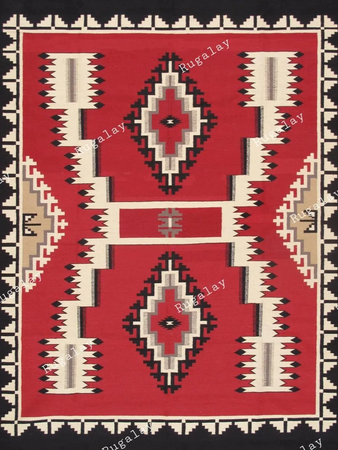 Southwestern Pattern Rug Southwestern Rug Grey Navajo Rug Kilim Hand Woven Native American ...