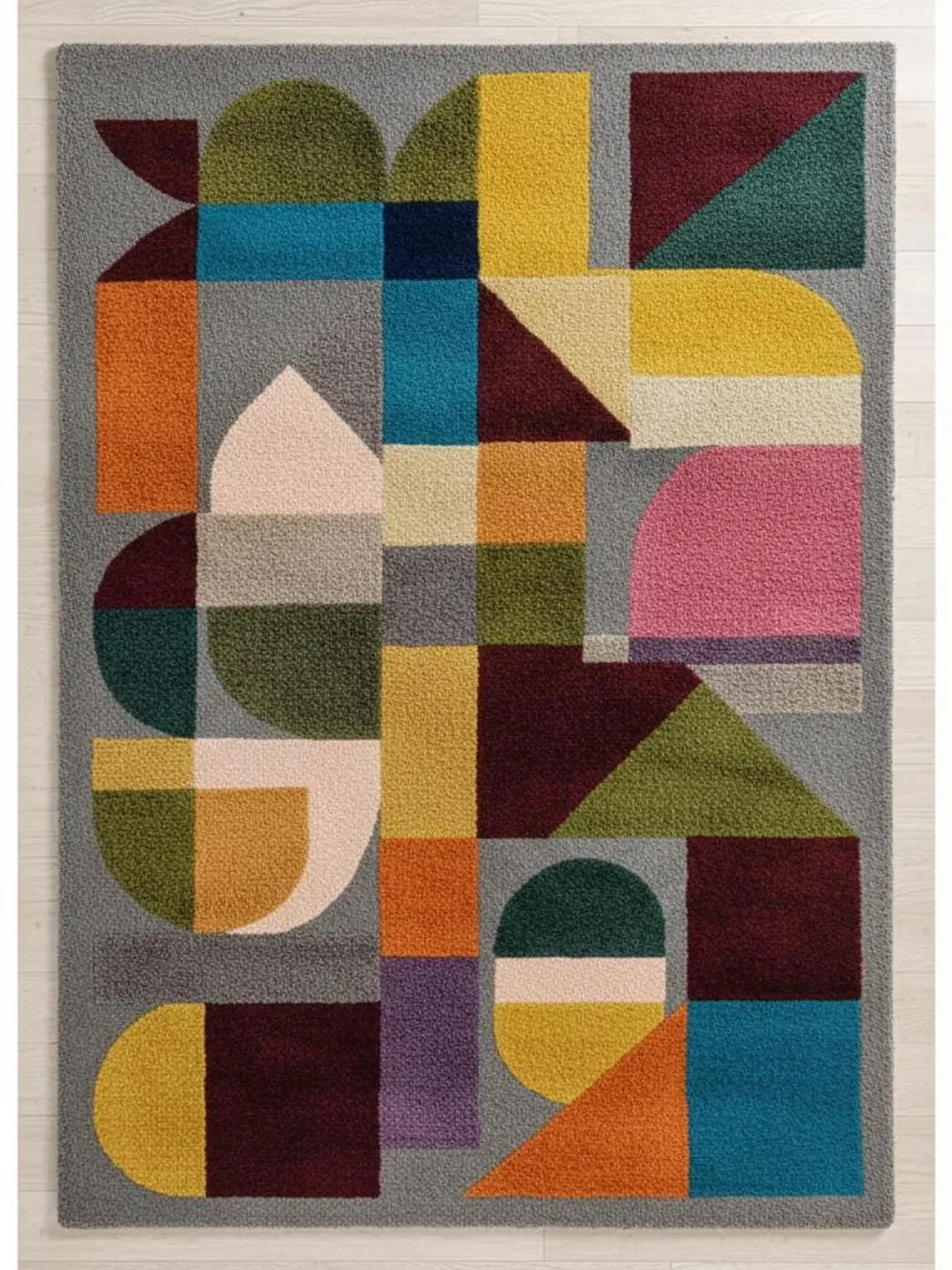Modern Multi-Color Geometric Area Rug Abstract Shapes Floor Carpet for ...