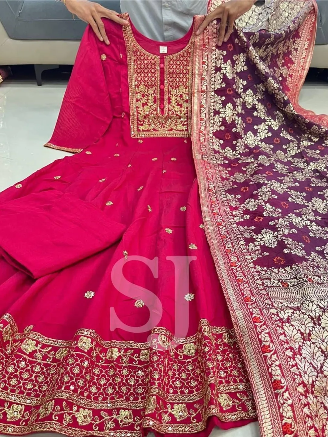 Indian Bollywood Partywear Anarkali Suit, Pakistani Embroidered Salwar Kameez Suit, 3PC Kurta Dupatta Set, Red Suit, Wedding Salwar Suit
