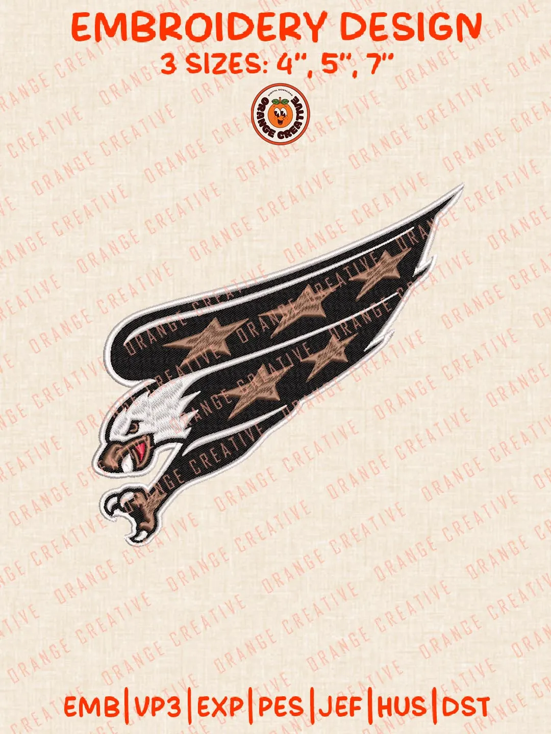 NHL Washington Capitals Mascot Logos Embroidery Designs, NHL Team Logo Embroidery Files, Machine Embroidery Design File, 4 Sizes, Custom Size, Digital Download