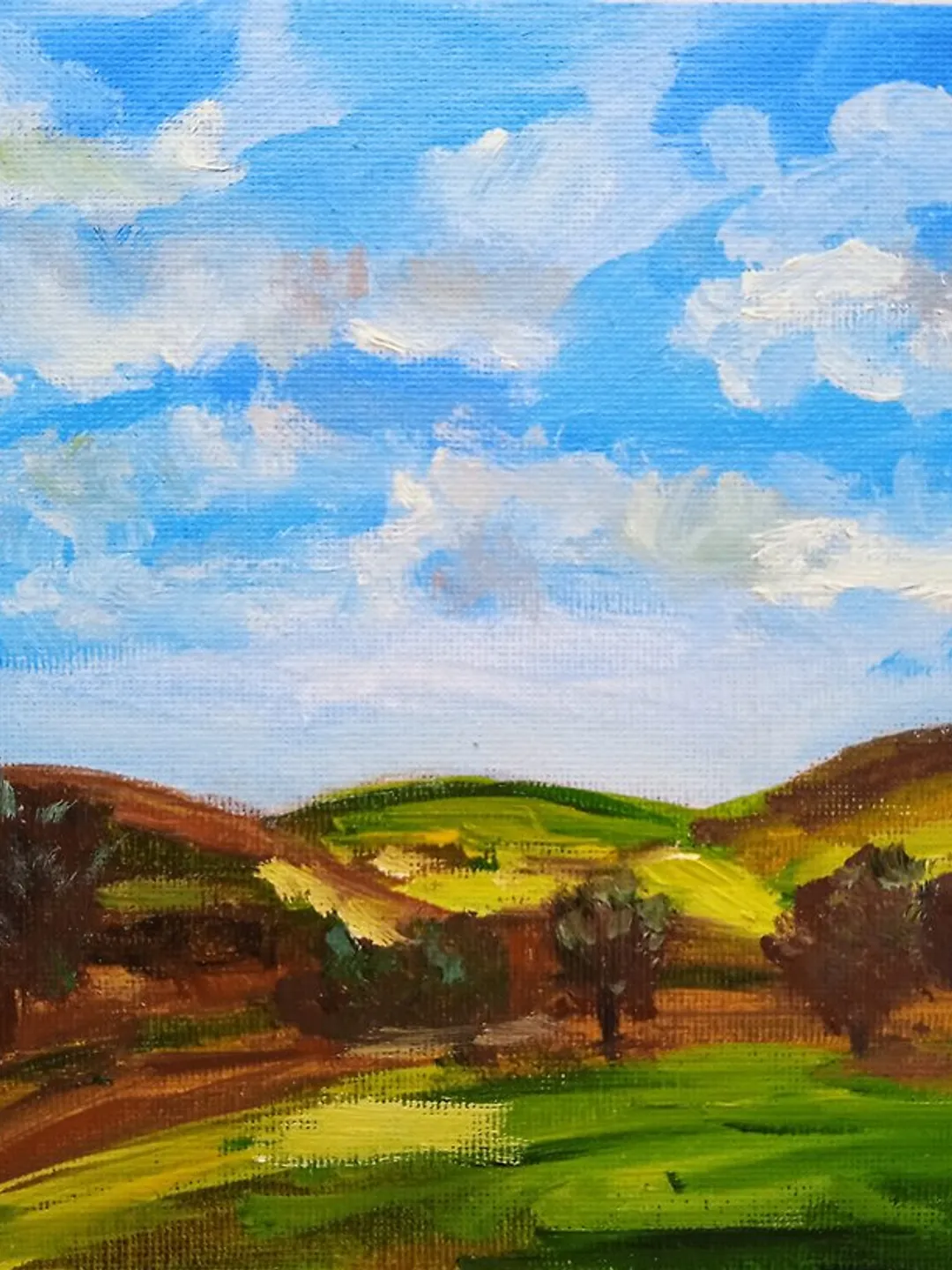 Abstract Landscape Original Oil Painting Impasto Art Miniature 6x6 inches