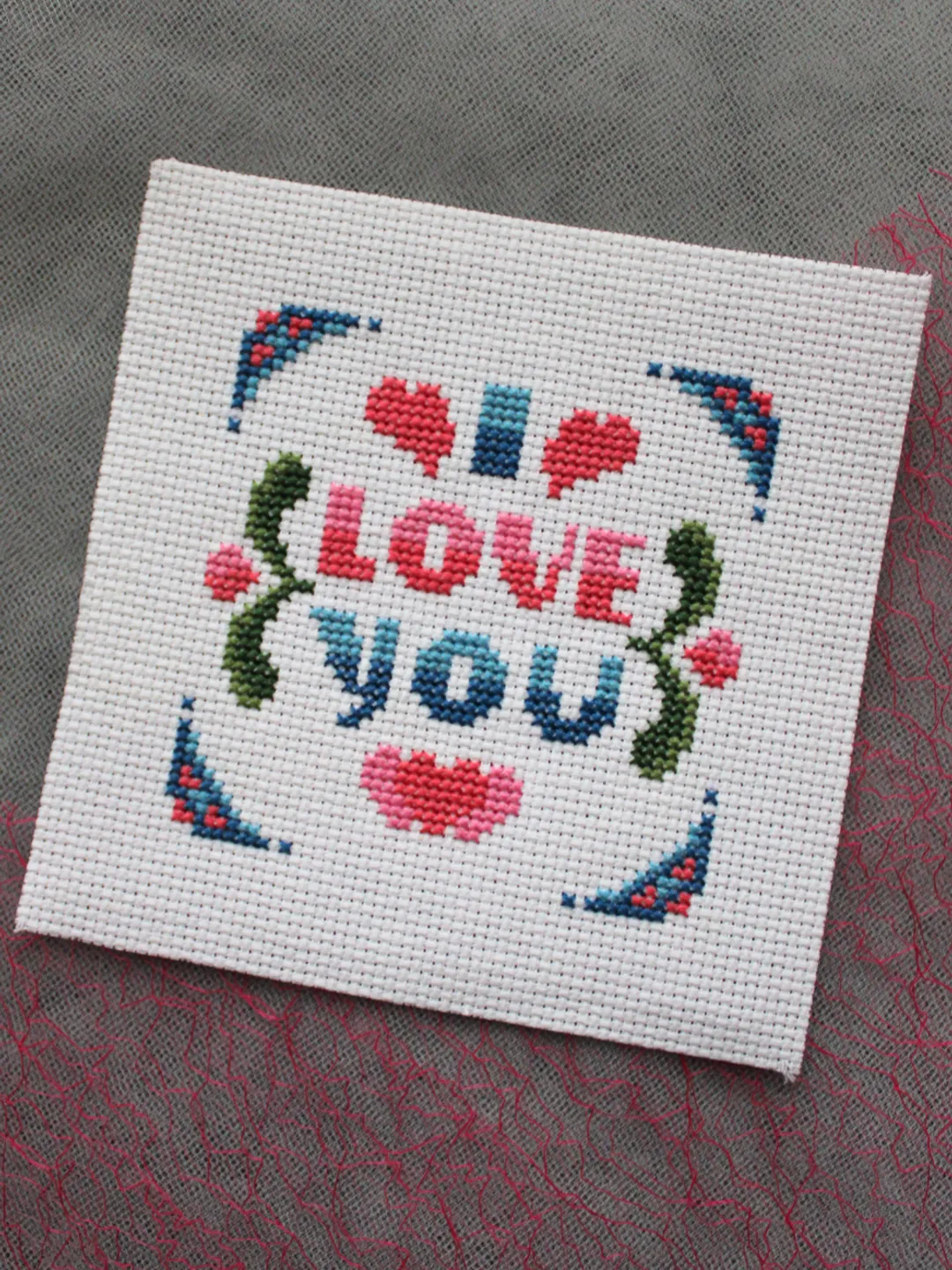 Cross stitch pattern I love you, easy cross stitch chart PDF