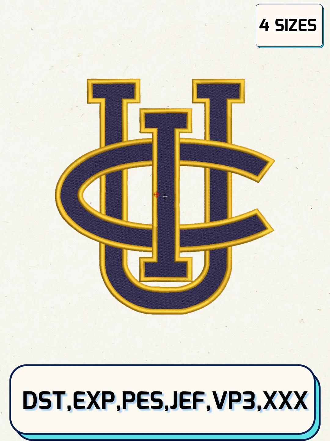 California-Irvine Anteaters Embroidery Design Files, NCAA Logos Embroidery Designs, Machine Embroidery Files, 4 Sizes