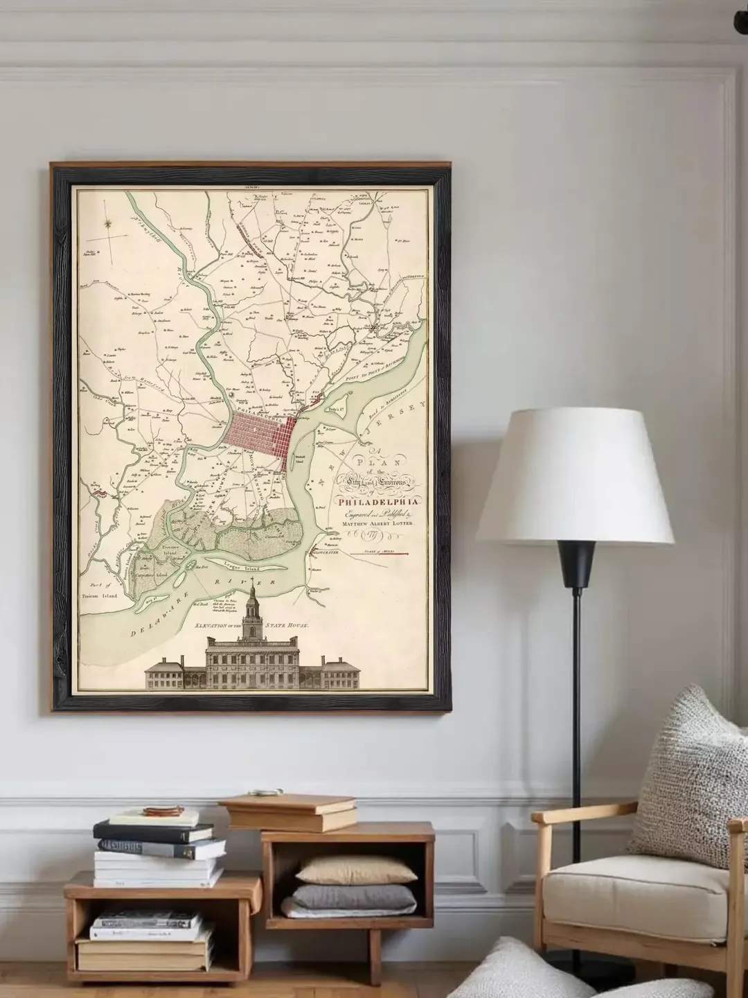 Philadelphia Map Print | 1777 Vintage City Plan Wall Art