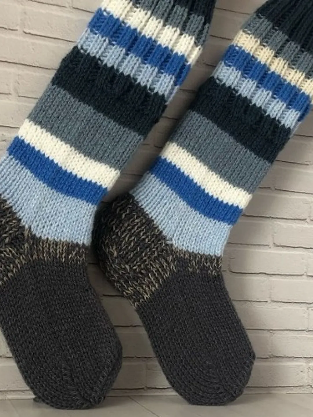 Warming Knee Socks Knitted Handmade