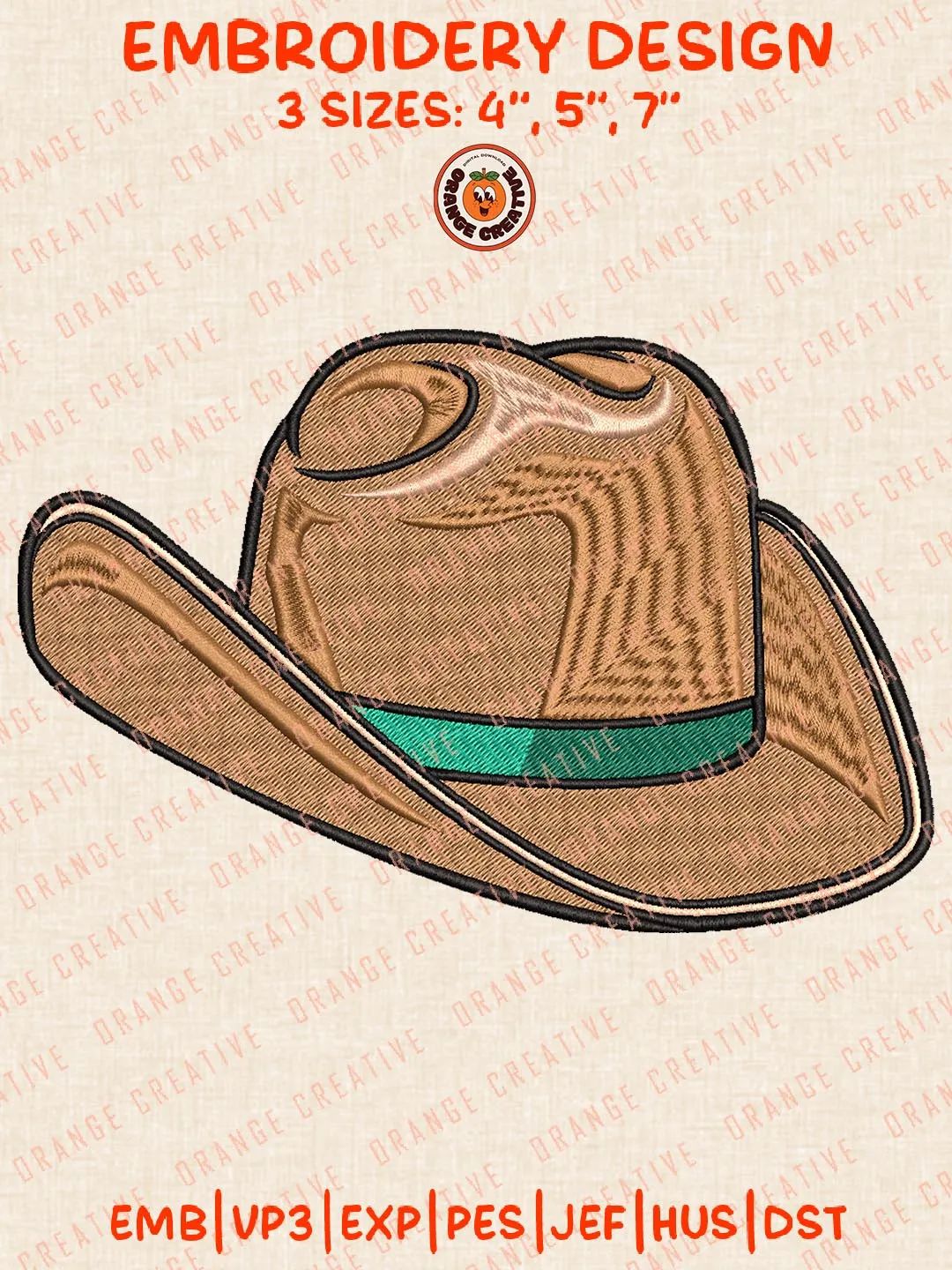 Stetson Hatters Embroidery Design Files, NCAA Logos Embroidery Designs, NCAA Machine Embroidery Files, 3 Sizes, Custom Sizes, Instant Download