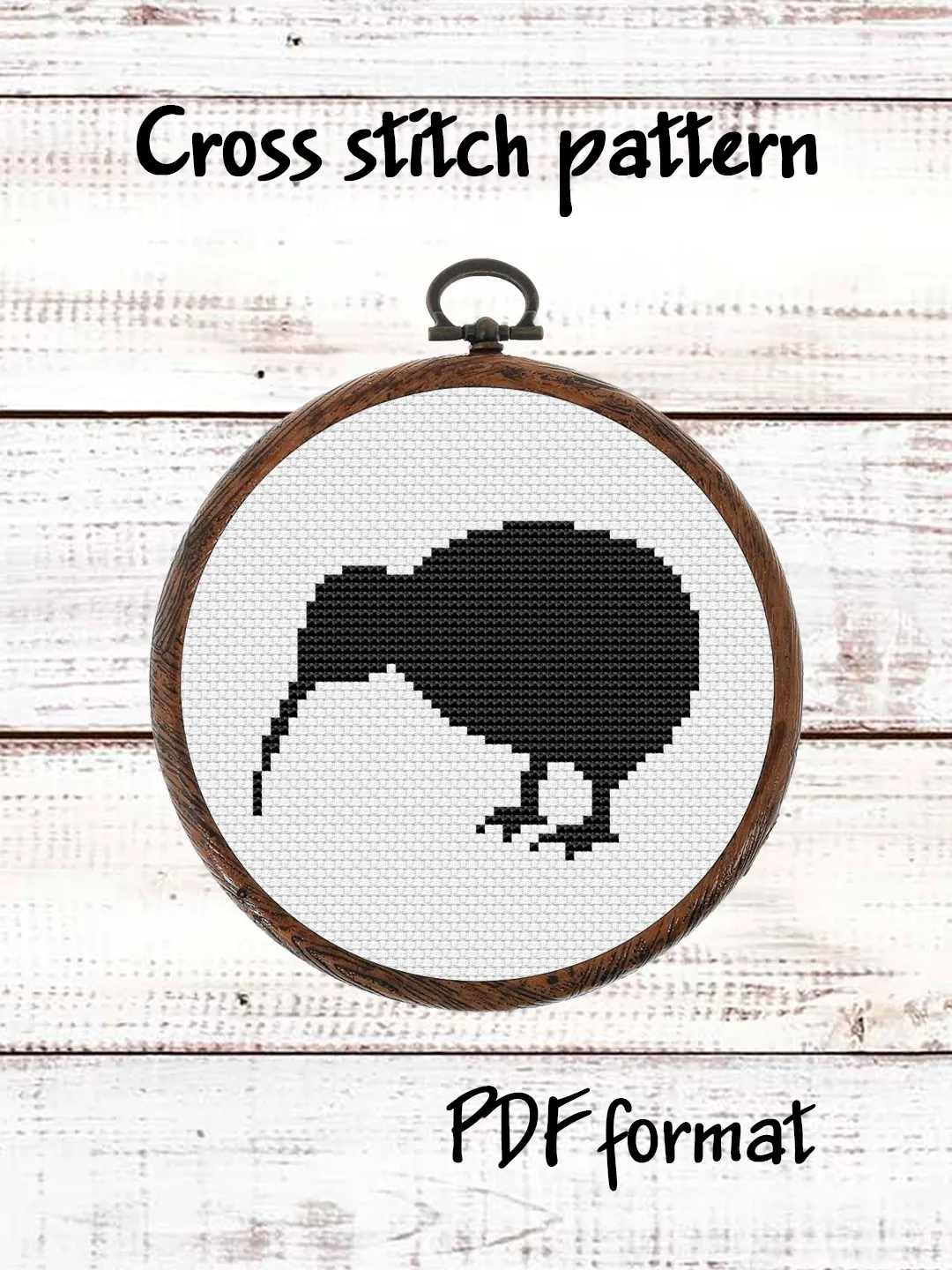 Kiwi Cross Stitch Pattern, Silhouette Cross Stitch, New Zealand Bird Pattern, Cute Kiwi Bird, Kiwi Pattern, Kiwi Xstitch
