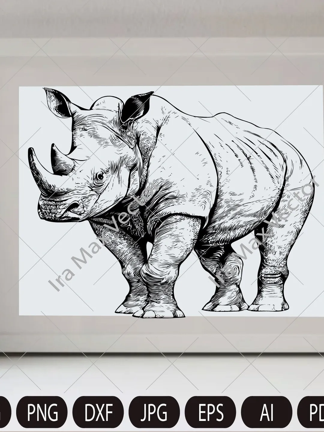 Rhino Svg, Rhino Clipart, Rhino detailed, Rhino Head, Rhino Cut Files ,  Rhino Silhouette, Animals Silhouette, image size:1080x1440