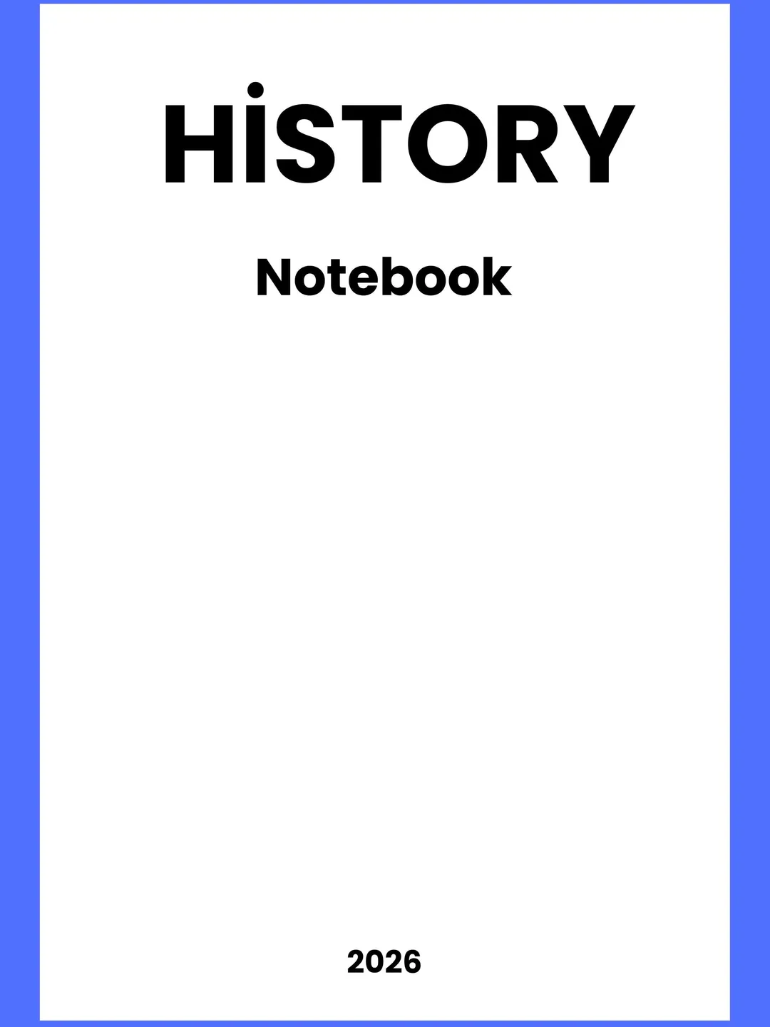 History Notebook Color History Notebook