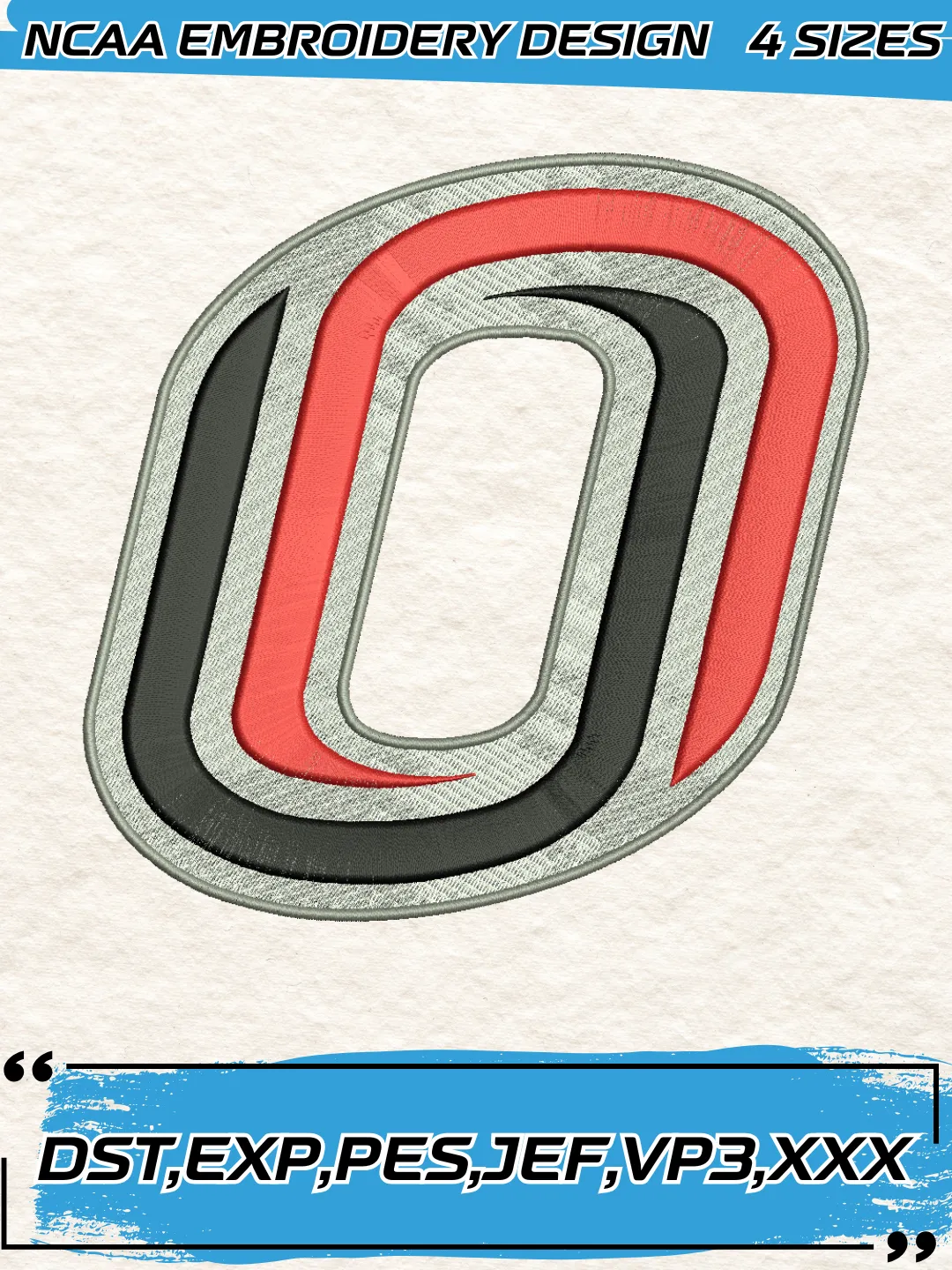 Nebraska-Omaha Mavericks Logo Embroidery Design,NCAA Logo Embroidery Design,Machine Embroidery Design File,4 Sizes, Digital Download