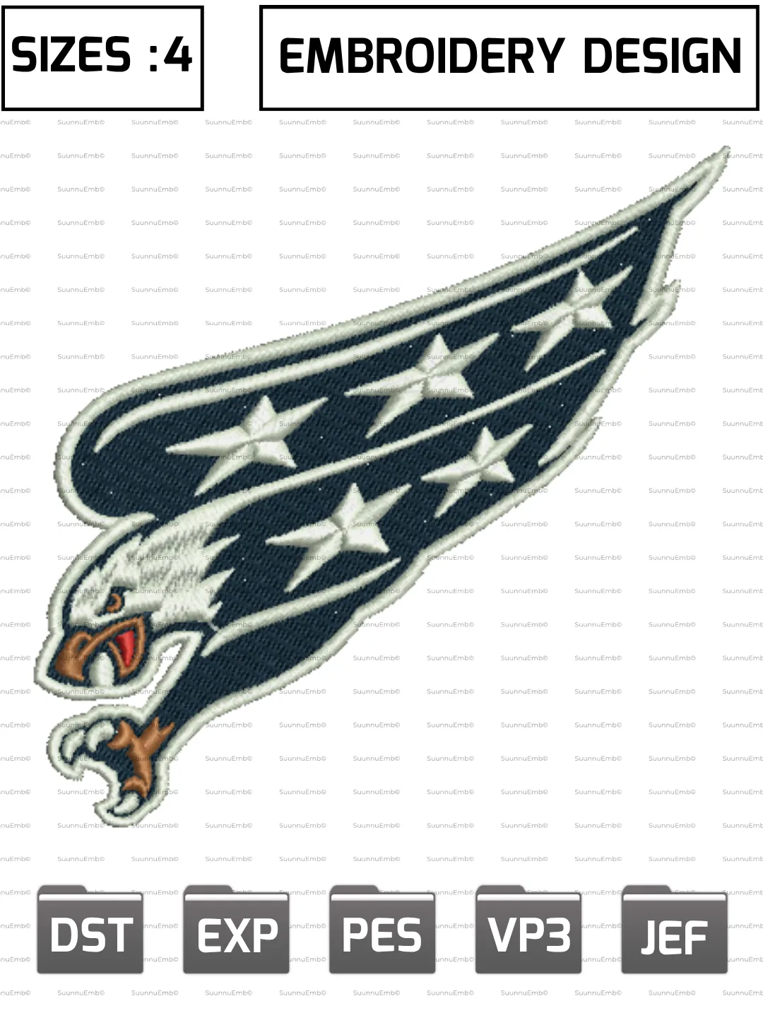 Washington Hockey Embroidery Design Files,Machine Embroidery Design File,4 Sizes, Digital Download