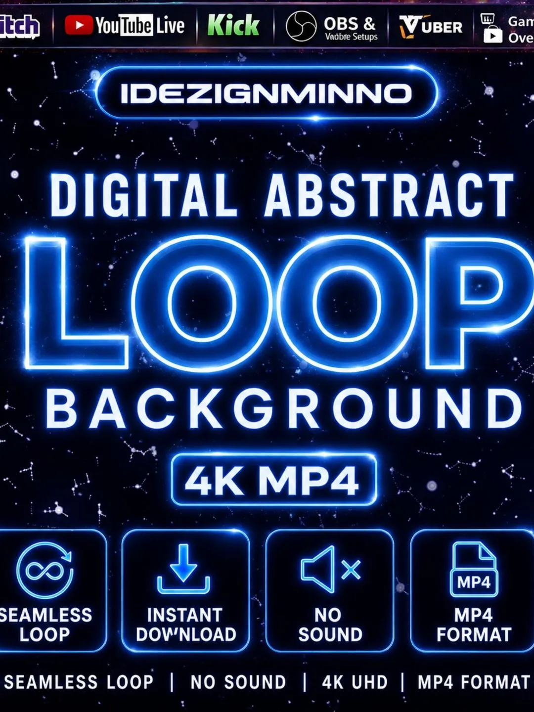 Overlay Loop Digital Abstract Animated Background Loop | Seamless Modern Motion ...