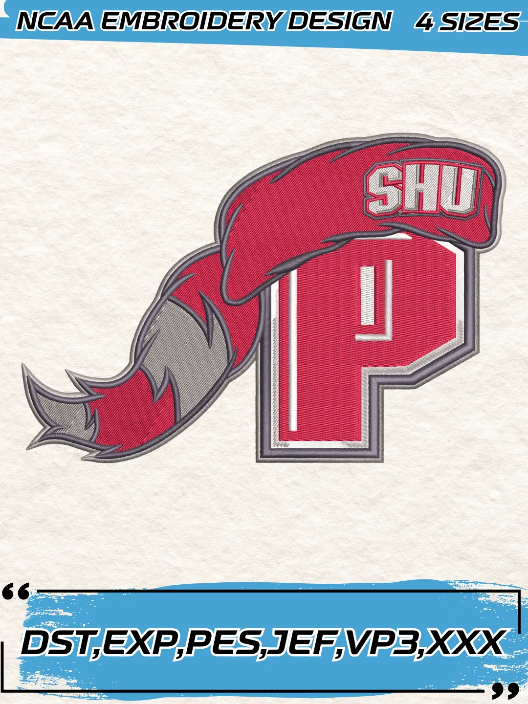 Sacred Heart Pioneers Alternate Logos Embroidery Design,NCAA Logo Embroidery Design,Machine Embroidery Design File,4 Sizes, Digital Download