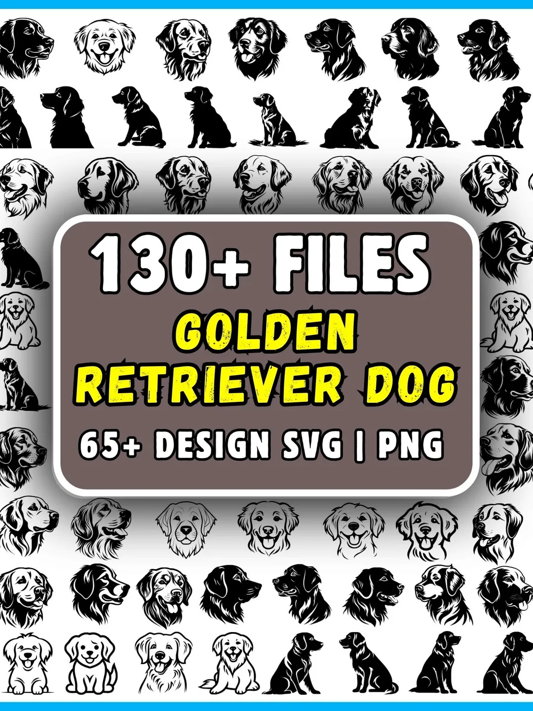 Blue dog PNG SVG Bundle