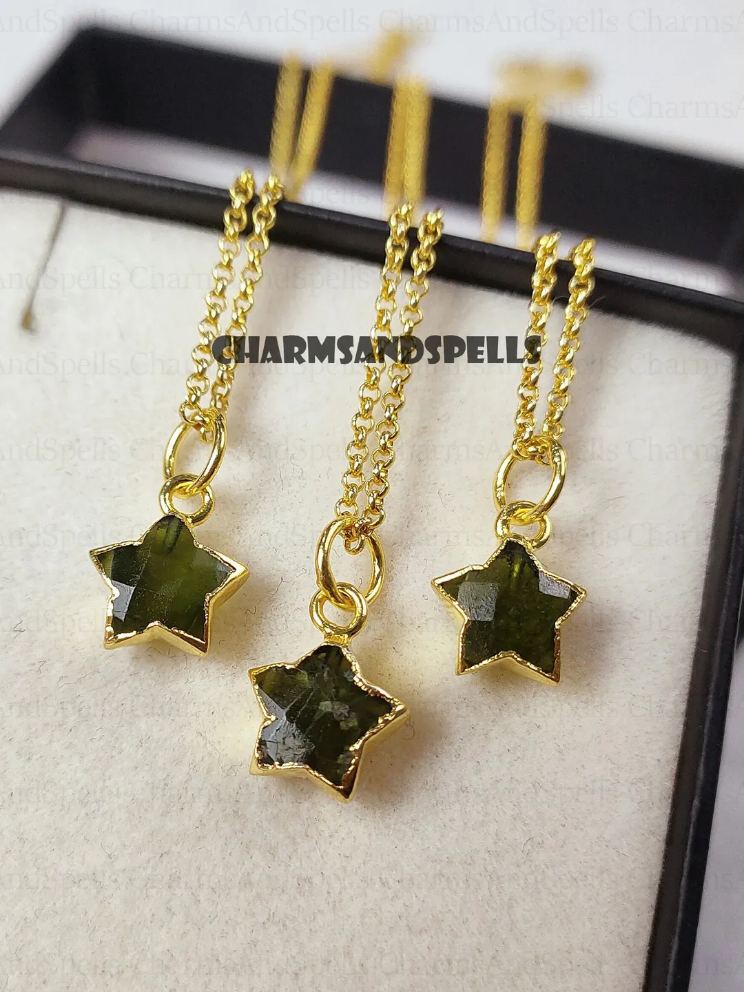Star Peridot Necklace, August Birthstone Necklace, Peridot Birthday Gift, Gold Plated Necklace, Personalized Gift for Friend, Gift Jewelry
