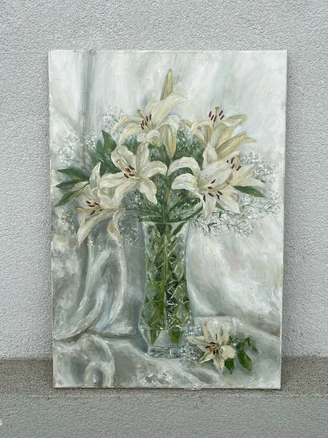 Oil painting "White Lilies"