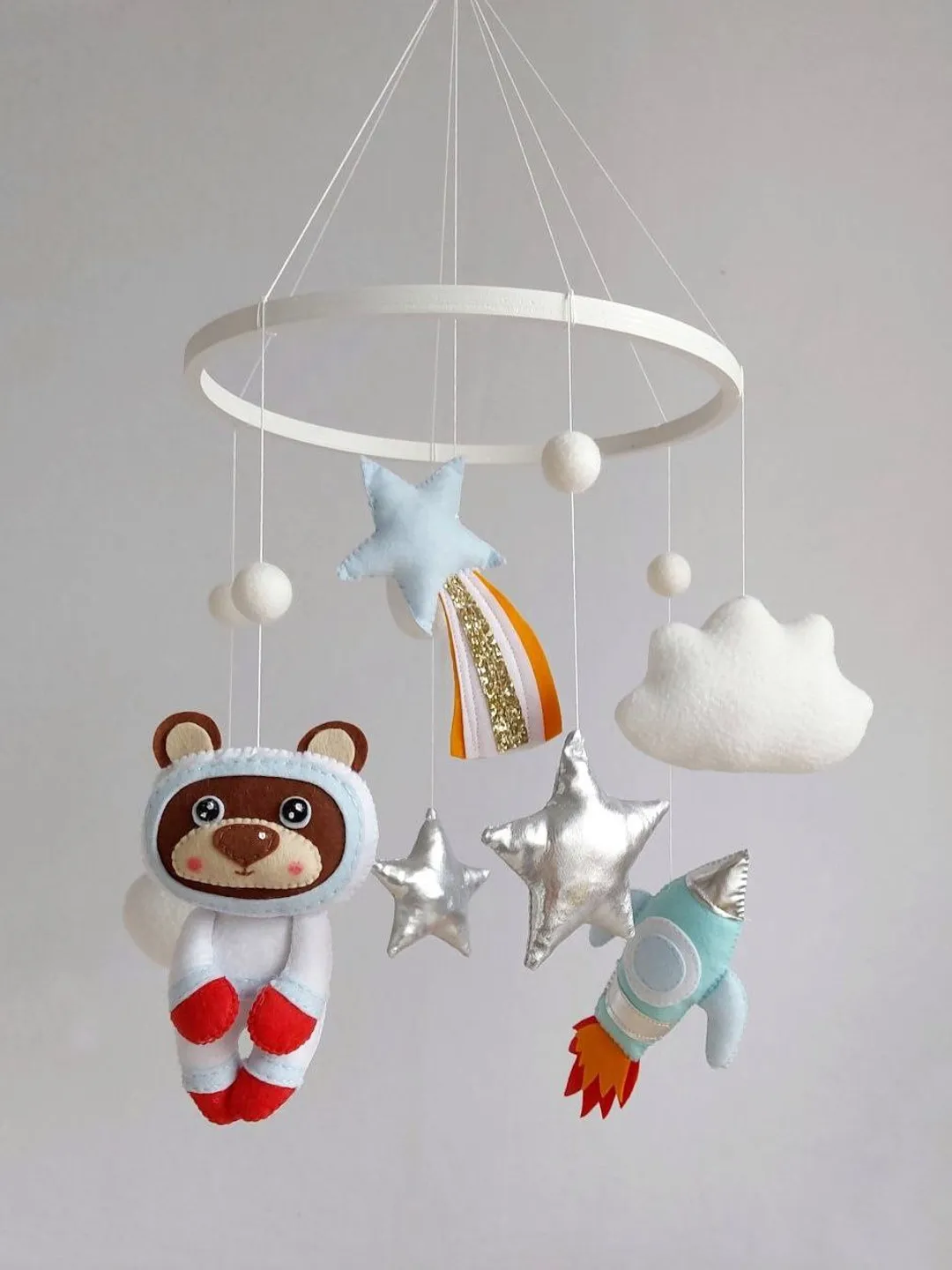 Space Baby Mobile / Rocket /Baby mobile boy / Astronaut /Babyshower gift/ Felt Crib Mobile/ Nursery decor
