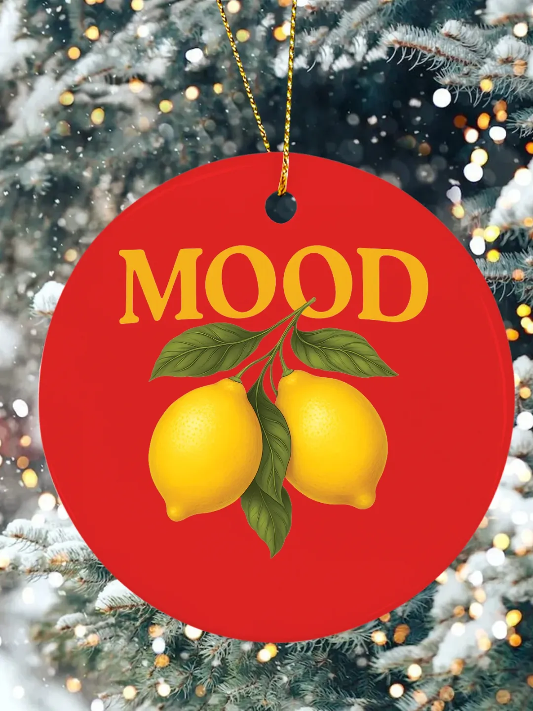 with Lemons Christmas Ceramic Ornament