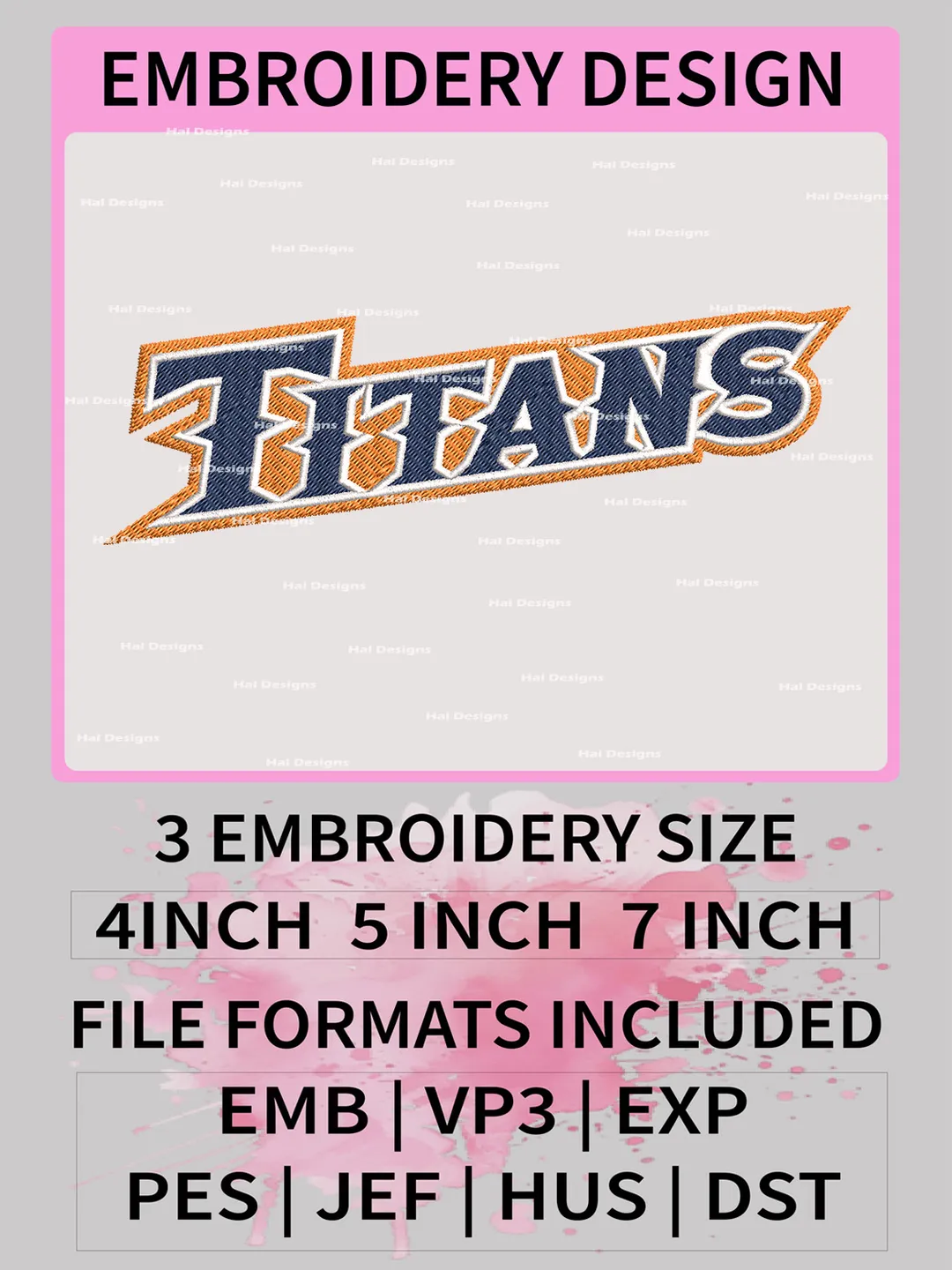 NCAA Cal State Fullerton Titans Embroidery File, 3 Sizes, 6 Formats ...