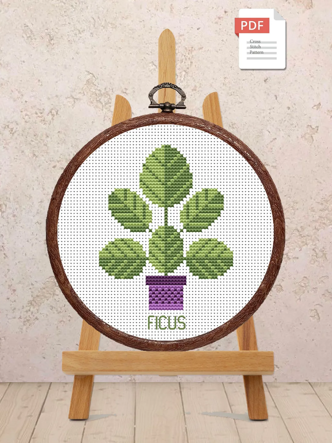 Ficus Cross Stitch Pattern, Flower Cross Stitch Pattern, Embroidery Ficus, Flowers xStitch, Potted Flowers Cross Stitch Pattern #flw006