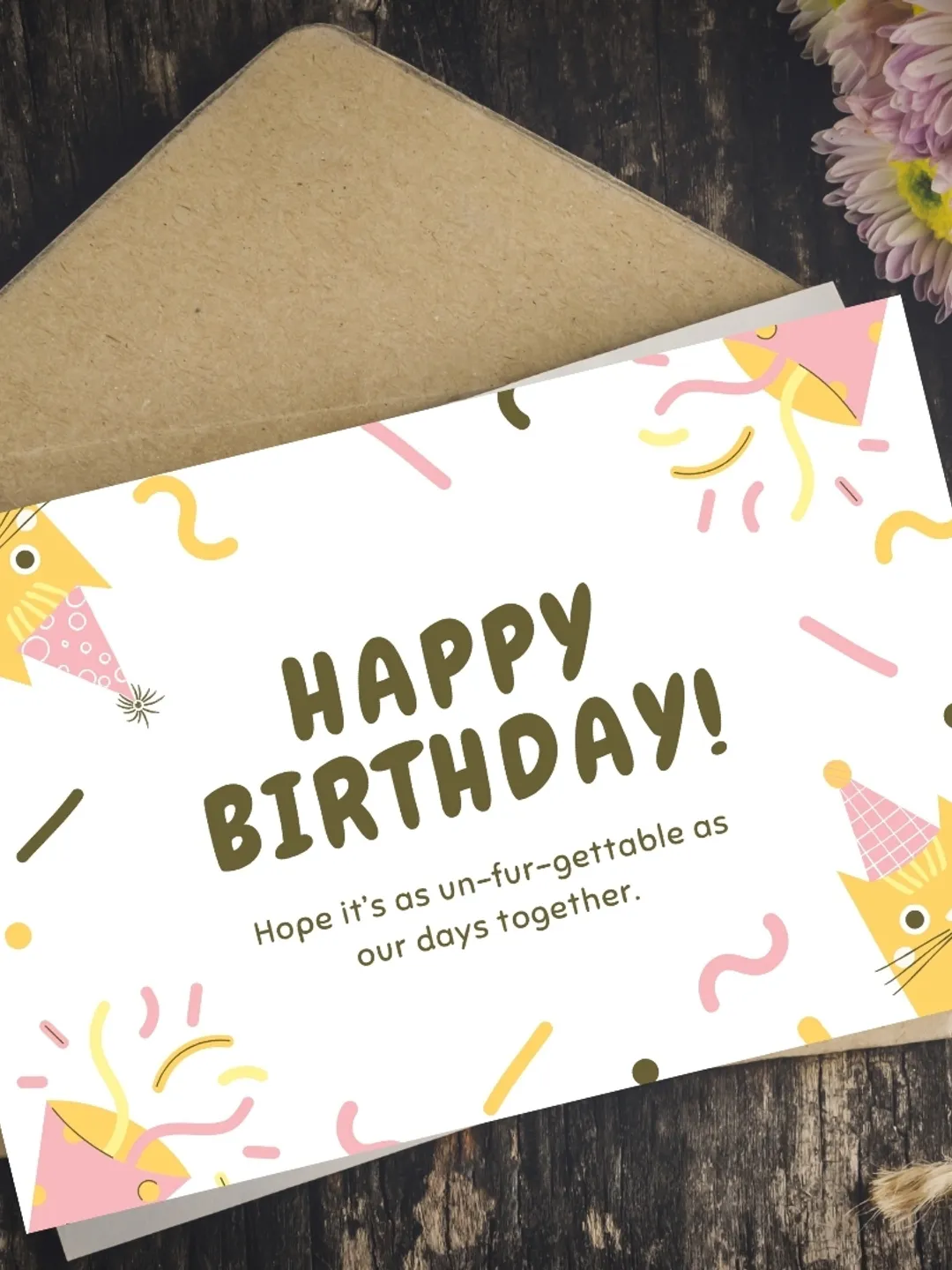 Cute Cat Birthday Card Printable | Kawaii Cupcake Birthday Card ...