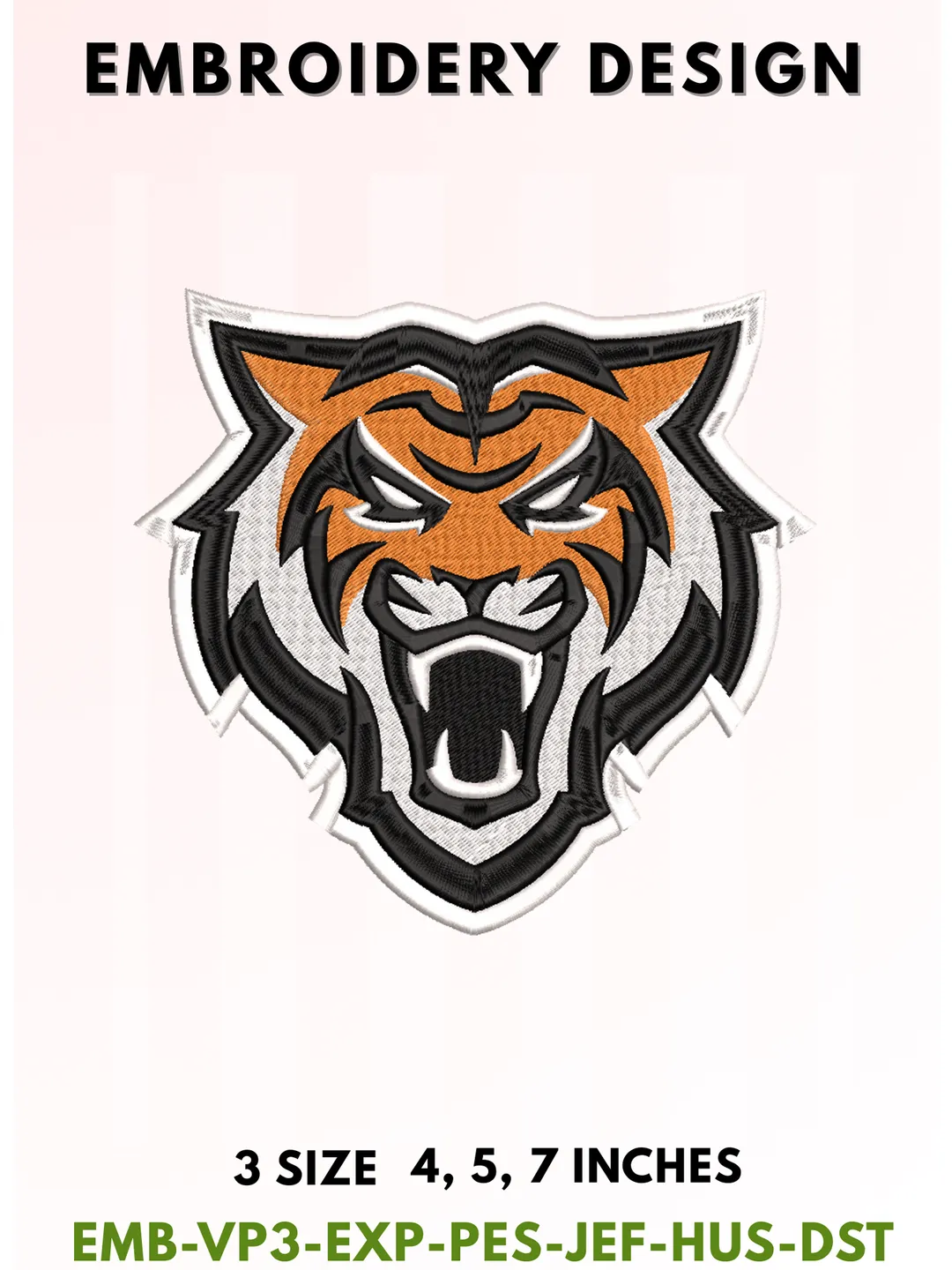 Bengal Tiger Football Embroidery Design, College Sports Embroidery Files, Sports Machine Embroidery Files, 3 Sizes, Instant Download