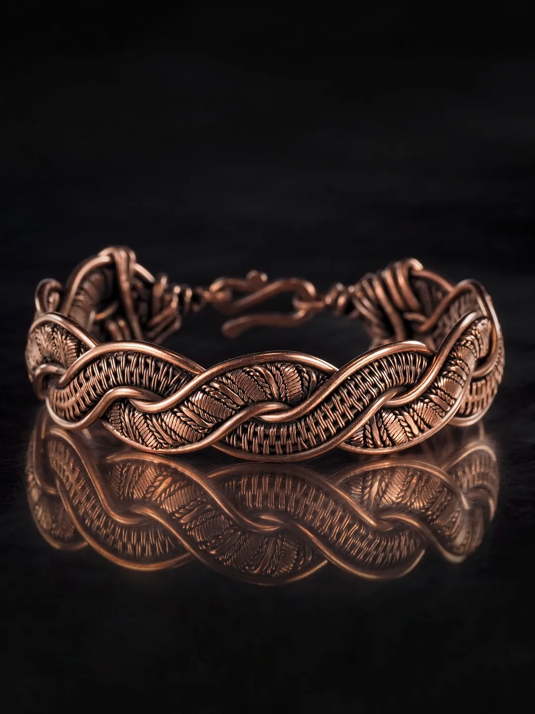 Copper wire wrapped bracelet for woman 7th Anniversary gift Small size bracelet