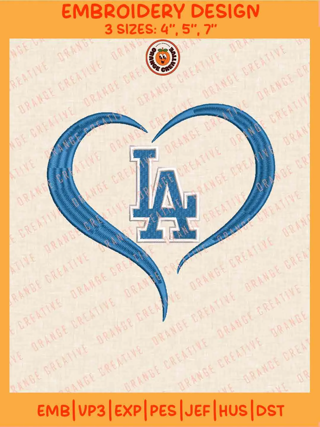 MLB Los Angeles Dodgers Team Heart Logo Embroidery Files, MLB Dodgers Team Embroidery Designs, Baseball Team Team Machine Embroidery Files, MLB Machine Embroidery, Digital Download