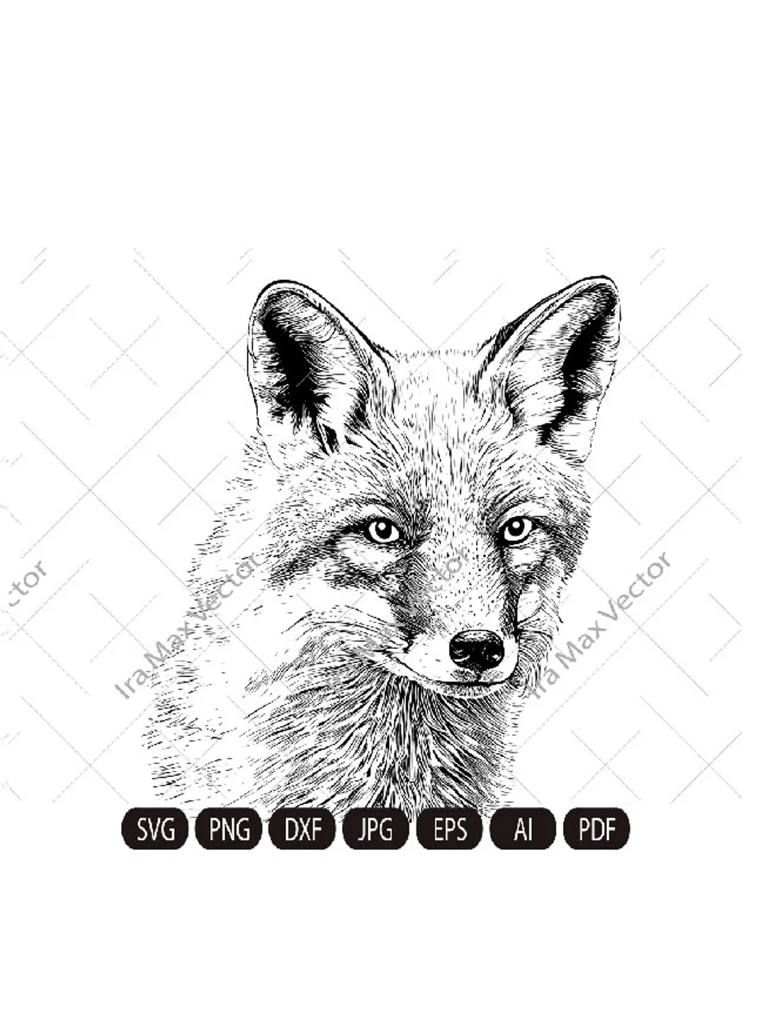 FOX Face svg , Fox Head svg , Fox svg, Fox Mascot svg , Fox Printable,Fox detailed, fox  INSTANT DOWNLOAD