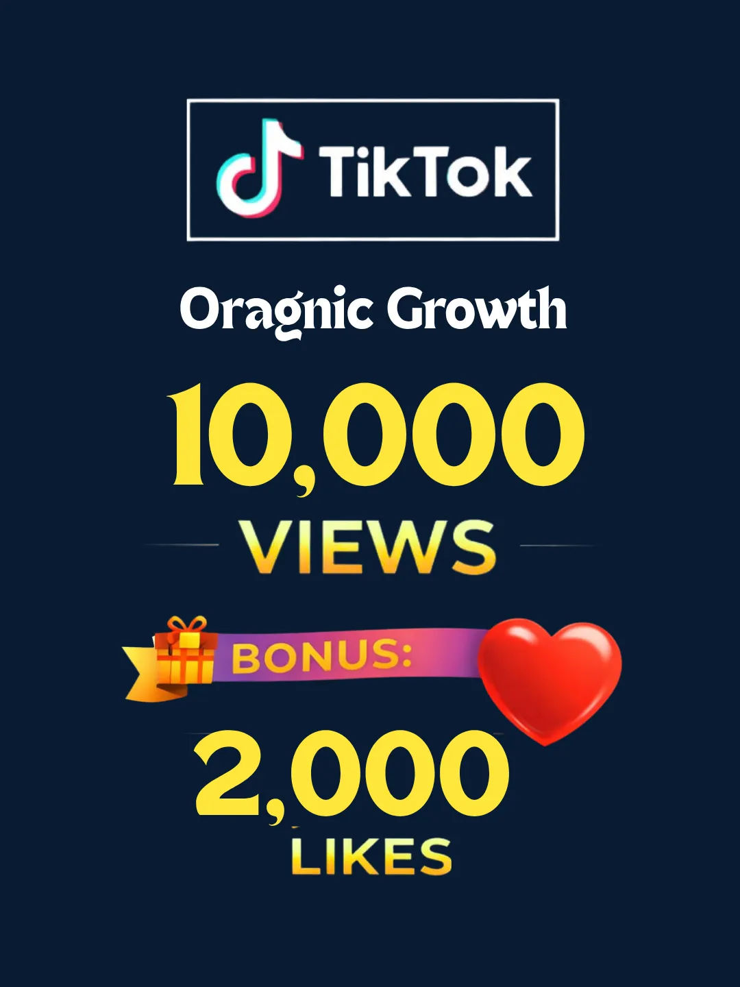 2,000 TikTok Likes + 10,000 Tiktok Views | Real Engagement Service | Fast Delivery | Safe Social Media Growth