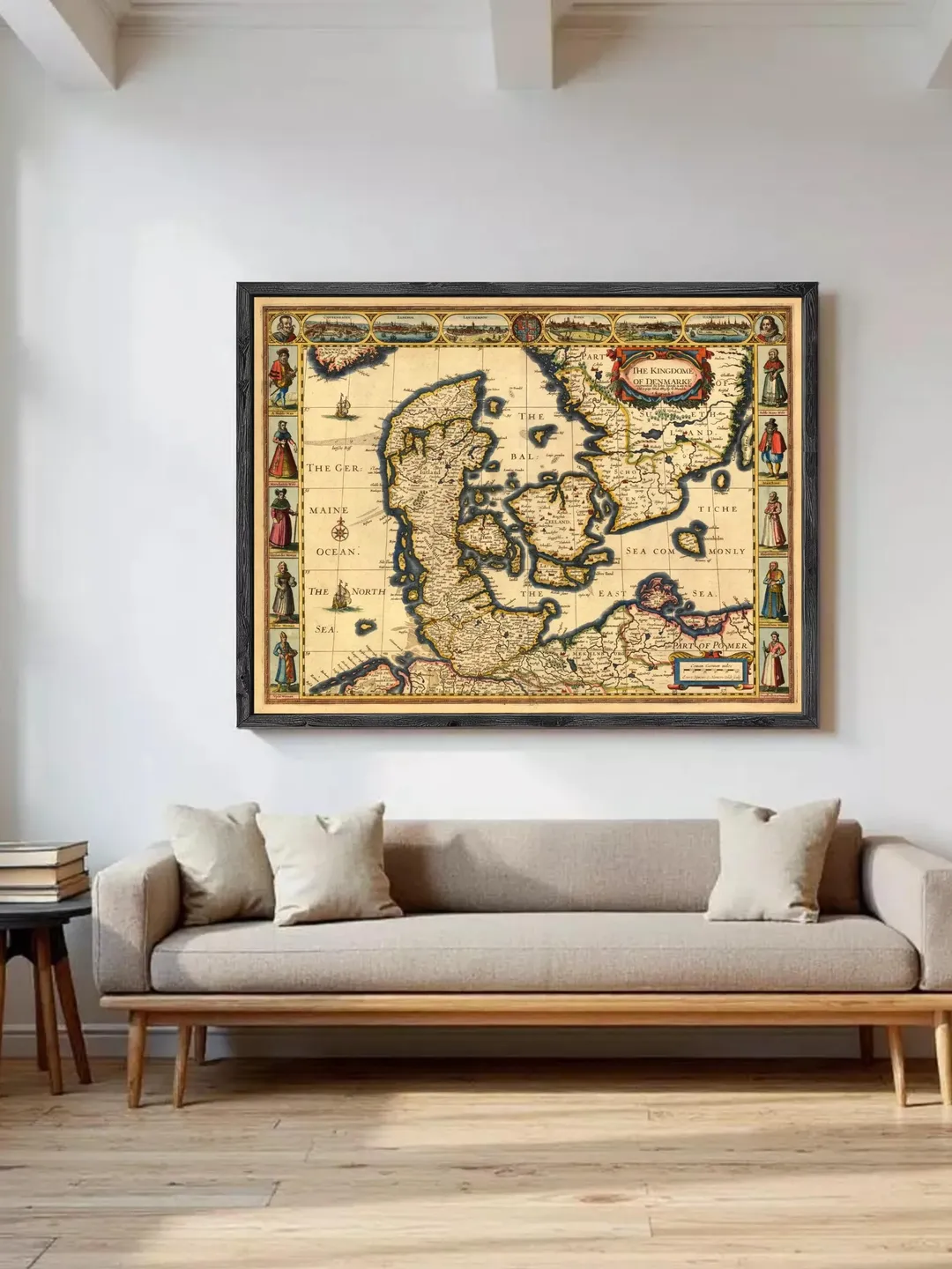 Old Map of Denmark Kingdom 1627 Vintage Map Denmark | Wall Map Print