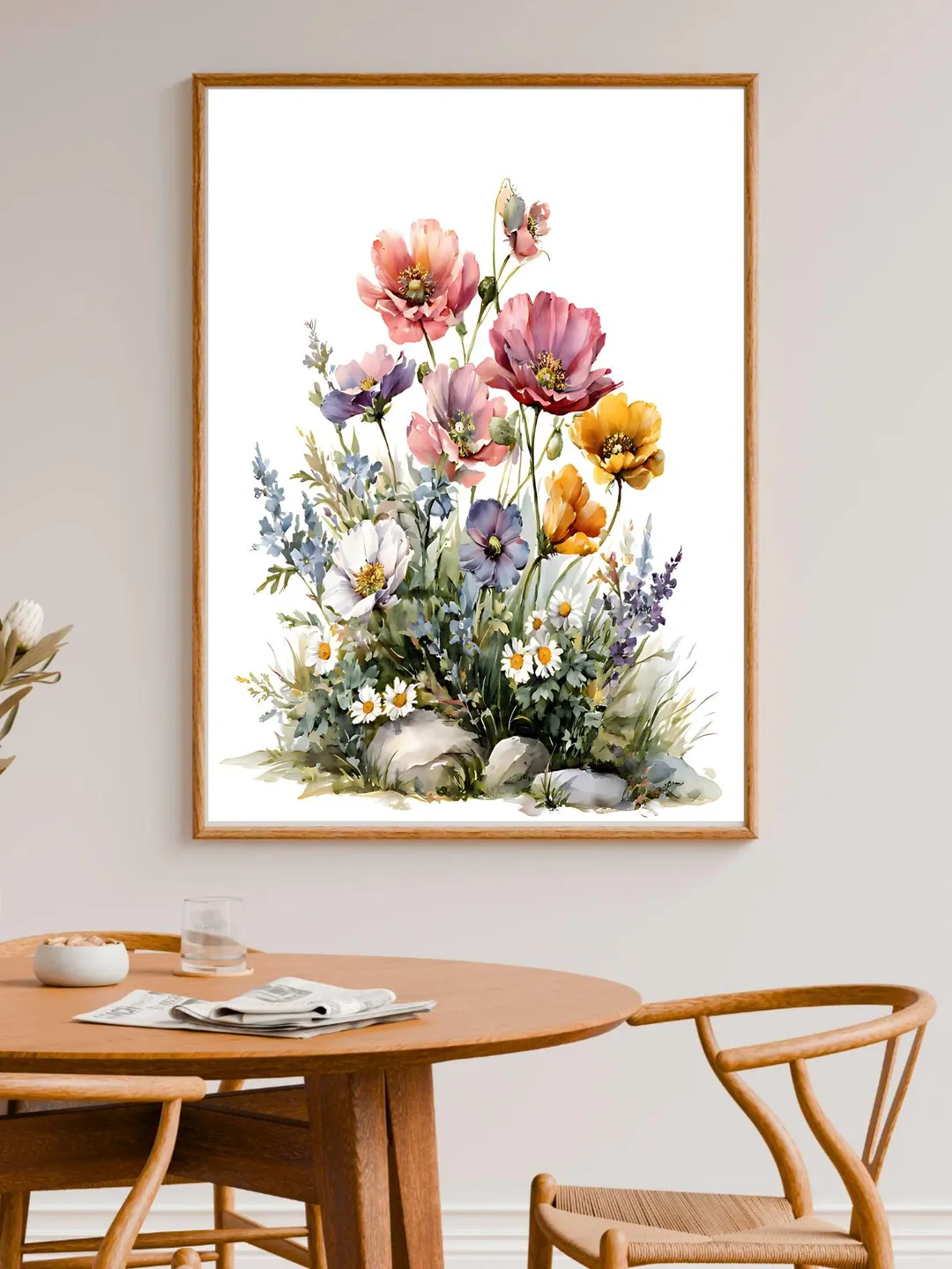 Watercolor Wildflower Bouquet Print | Cottagecore Floral Art (Digital ...