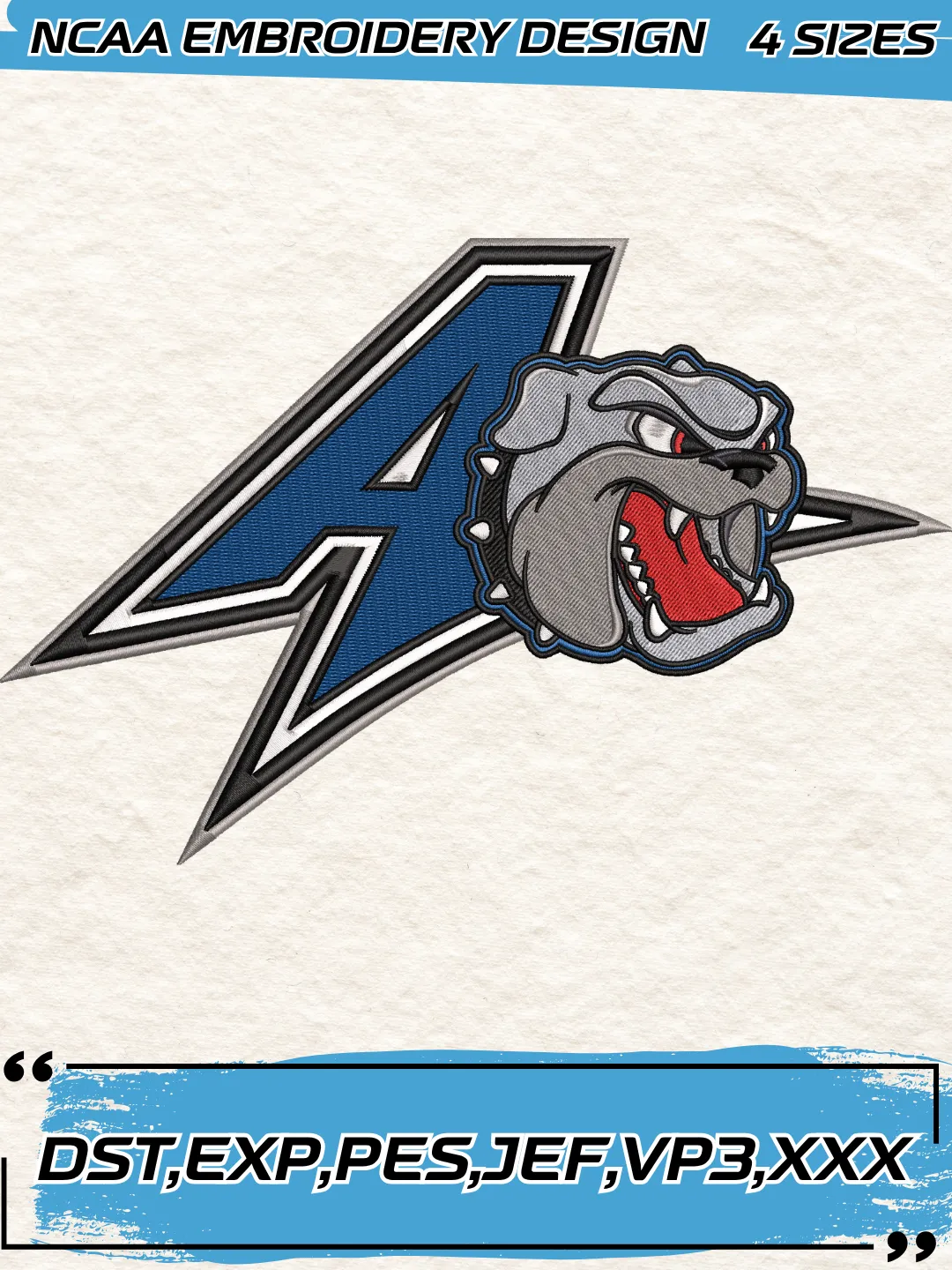 North Carolina/Asheville Bulldogs Logo Embroidery Design,NCAA Logo Embroidery Design,Machine Embroidery Design File,4 Sizes, Digital Download