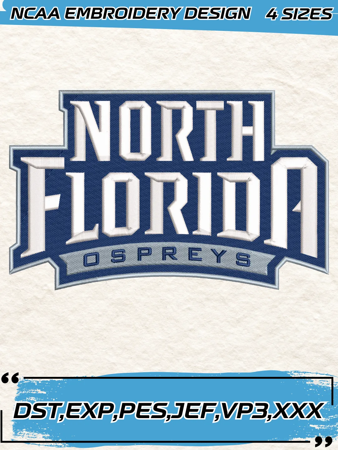 UNF Ospreys Logo Embroidery Design,NCAA Logo Embroidery Design,Machine Embroidery Design File,4 Sizes, Digital Download