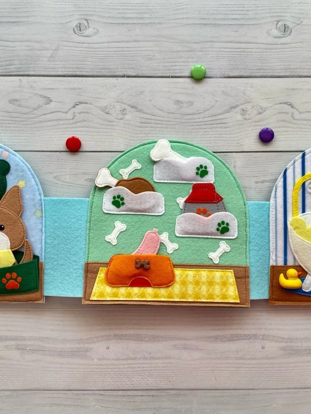 Felt Dog house pattern pdf, Quiet book Dollhouse pattern, Pet Felt book pattern svg, Felt dog Pattern, Busy book pattern for girl