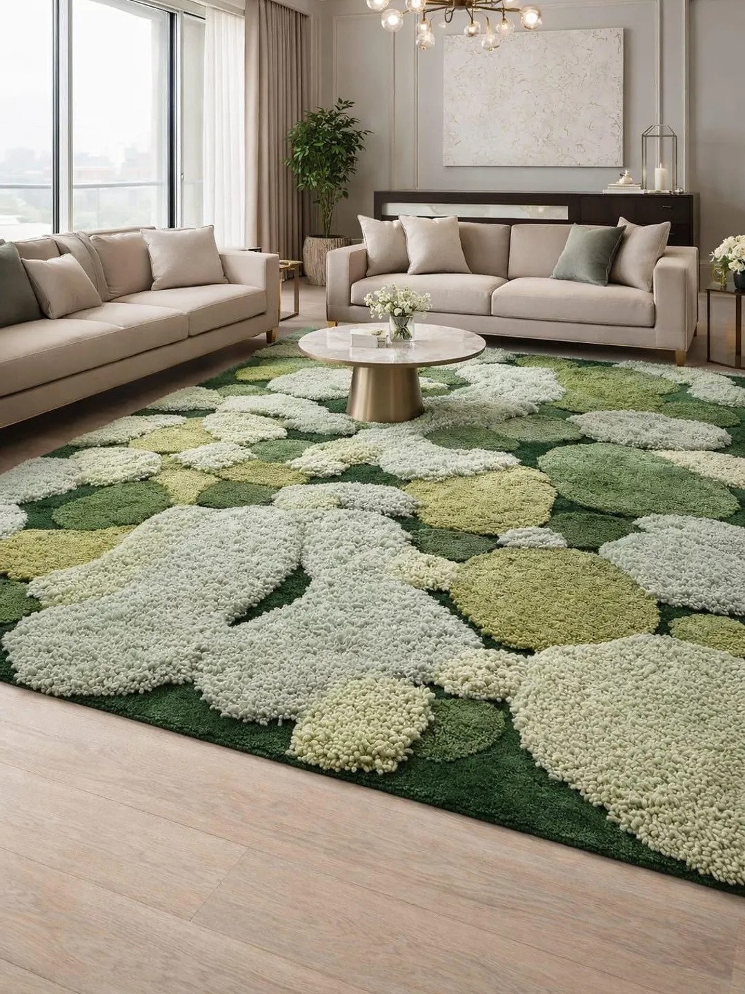 Green Moss Area Rug | Soft 3D Grass Texture Carpet for Living Room ...