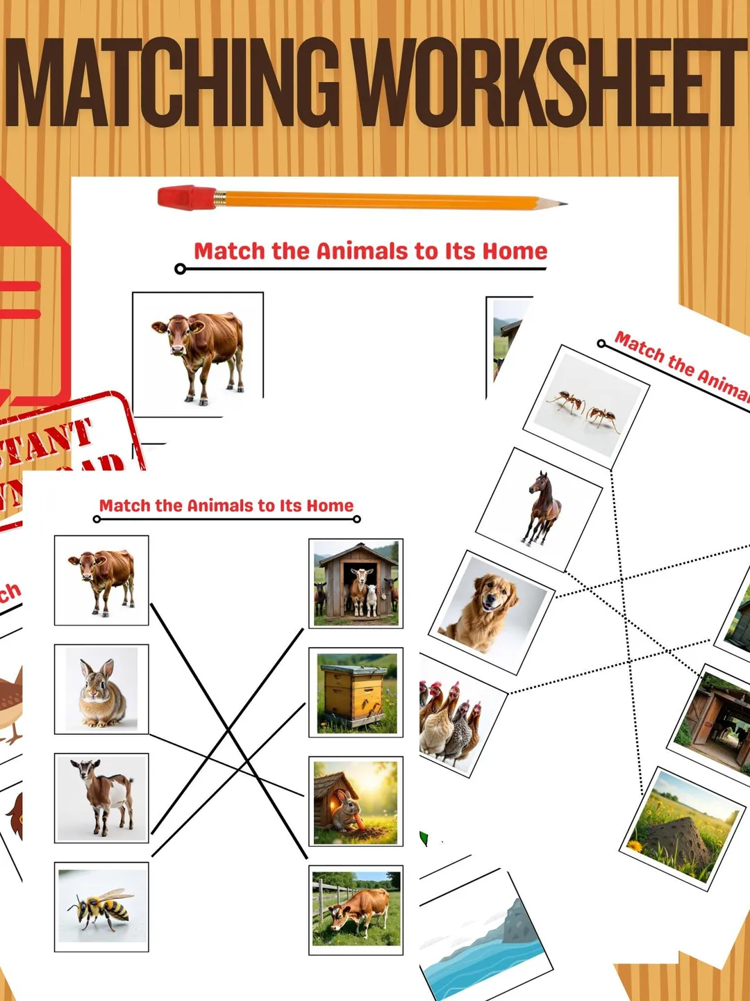 Animal & Baby Matching Game Printable | Farm and Ocean Animals ...