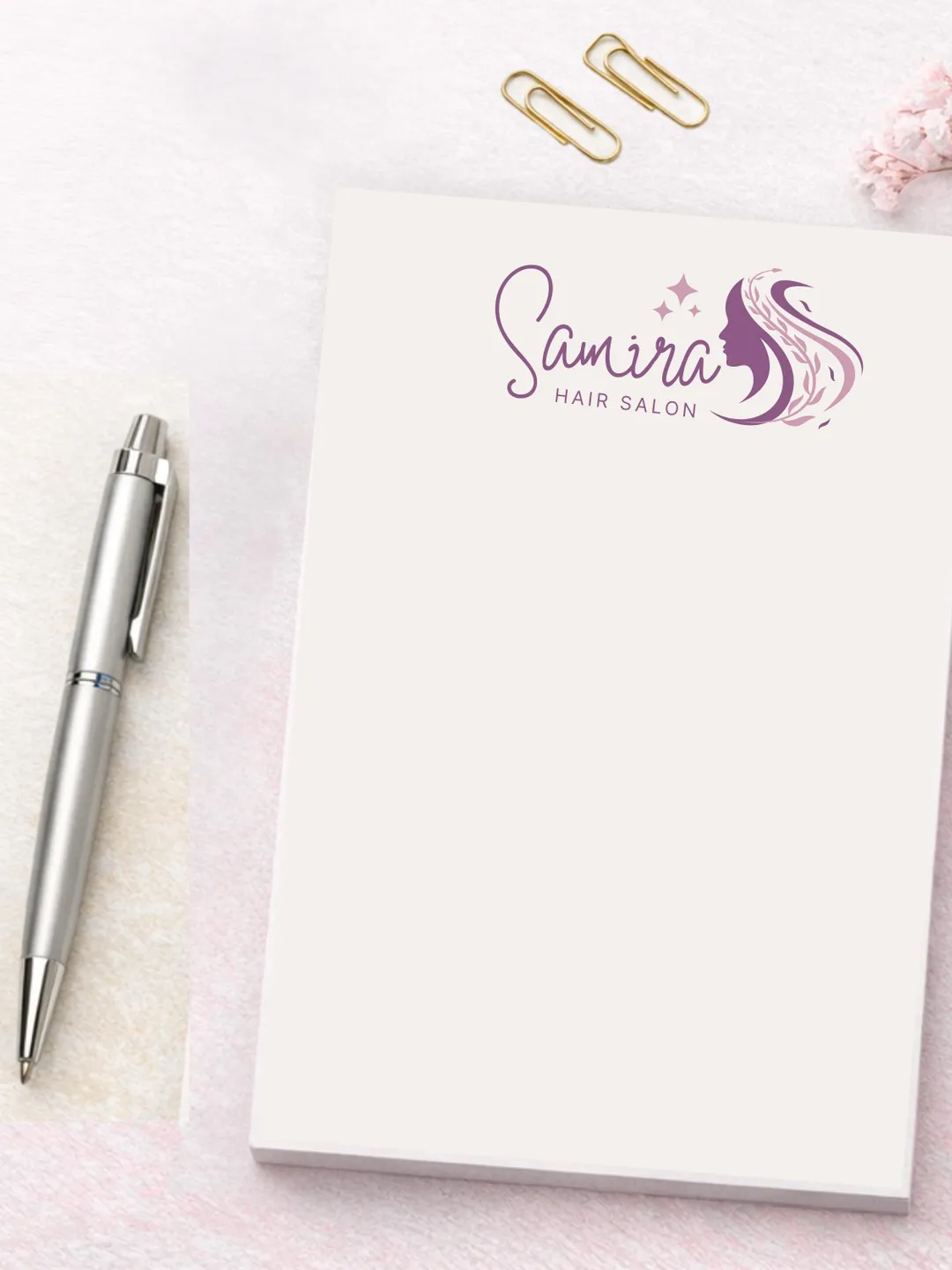 Saloon Notepad Personalized Hair Stylist Notepad | Custom Logo Salon Stationery ...