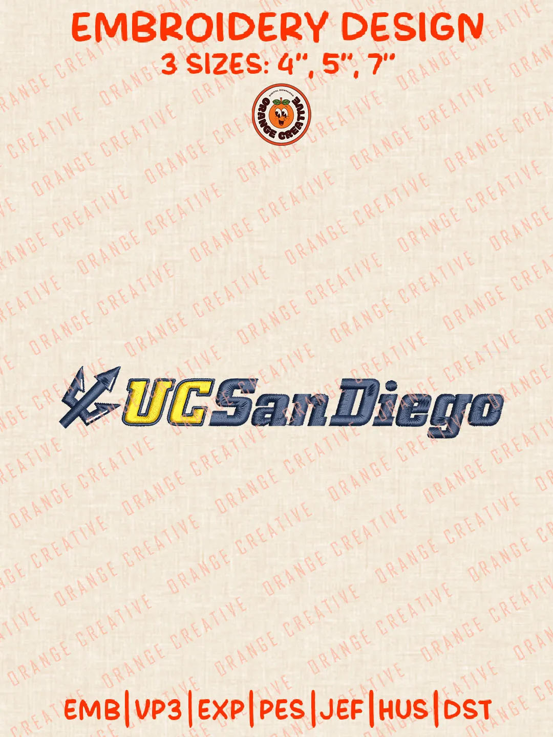 NCAA UC San Diego Tritons Wordmark Logo Embroidery Files, NCAA Tritons Team Embroidery Designs, Football Team Machine Embroidery Files, NCAA Machine Embroidery, Digital Download