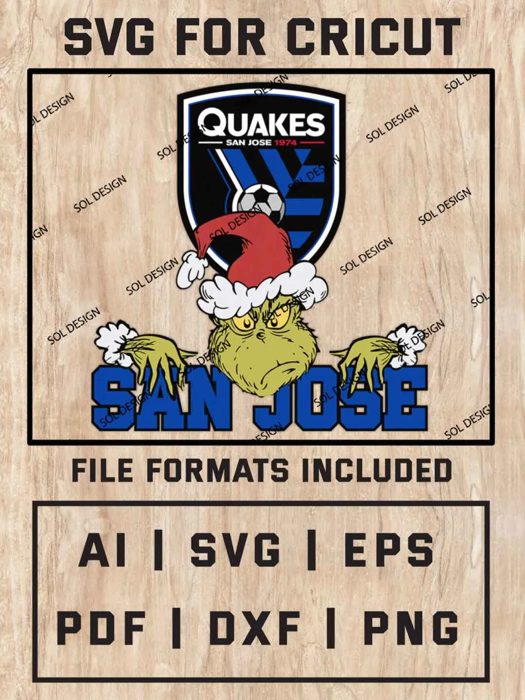 Grinch San Jose Earthquakes SVG, MLS SVG Design, MLS San Jose Earthquakes Logo SVG, MLS San Jose Cricut, Christmas Svg, Grinch svg, Digital Download