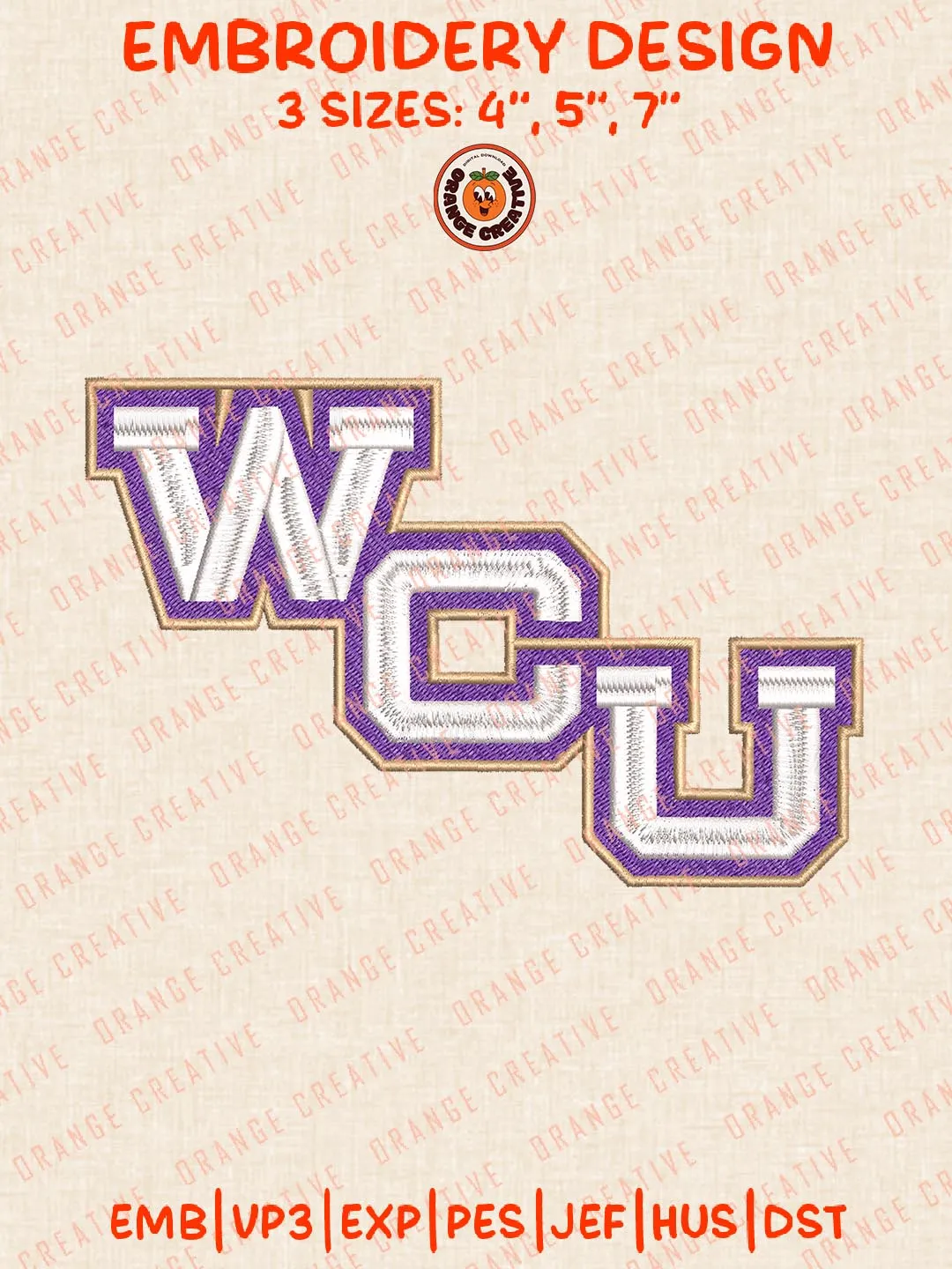 WCU Catamounts Embroidery Design, NCAA Western Carolina Catamounts Team Logo Embroidery Design, Machine Embroidery Design File, 4 Sizes, Digital Download
