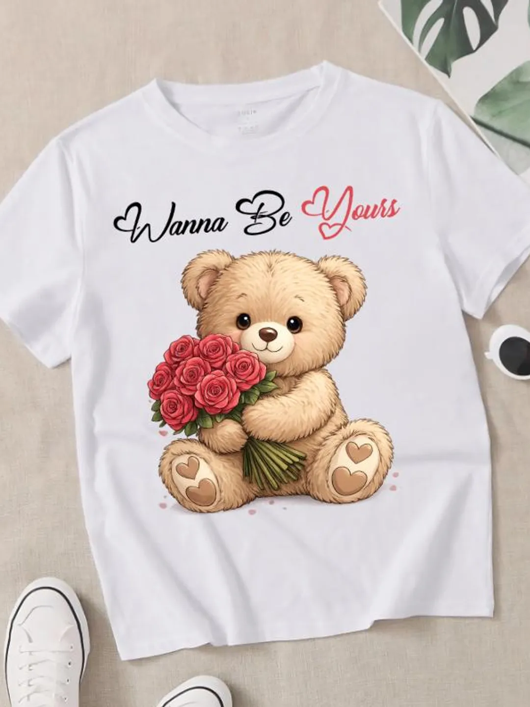 Teddy Bear Valentine Shirt Design, Romantic Couple T-Shirt PNG (Digital Download)