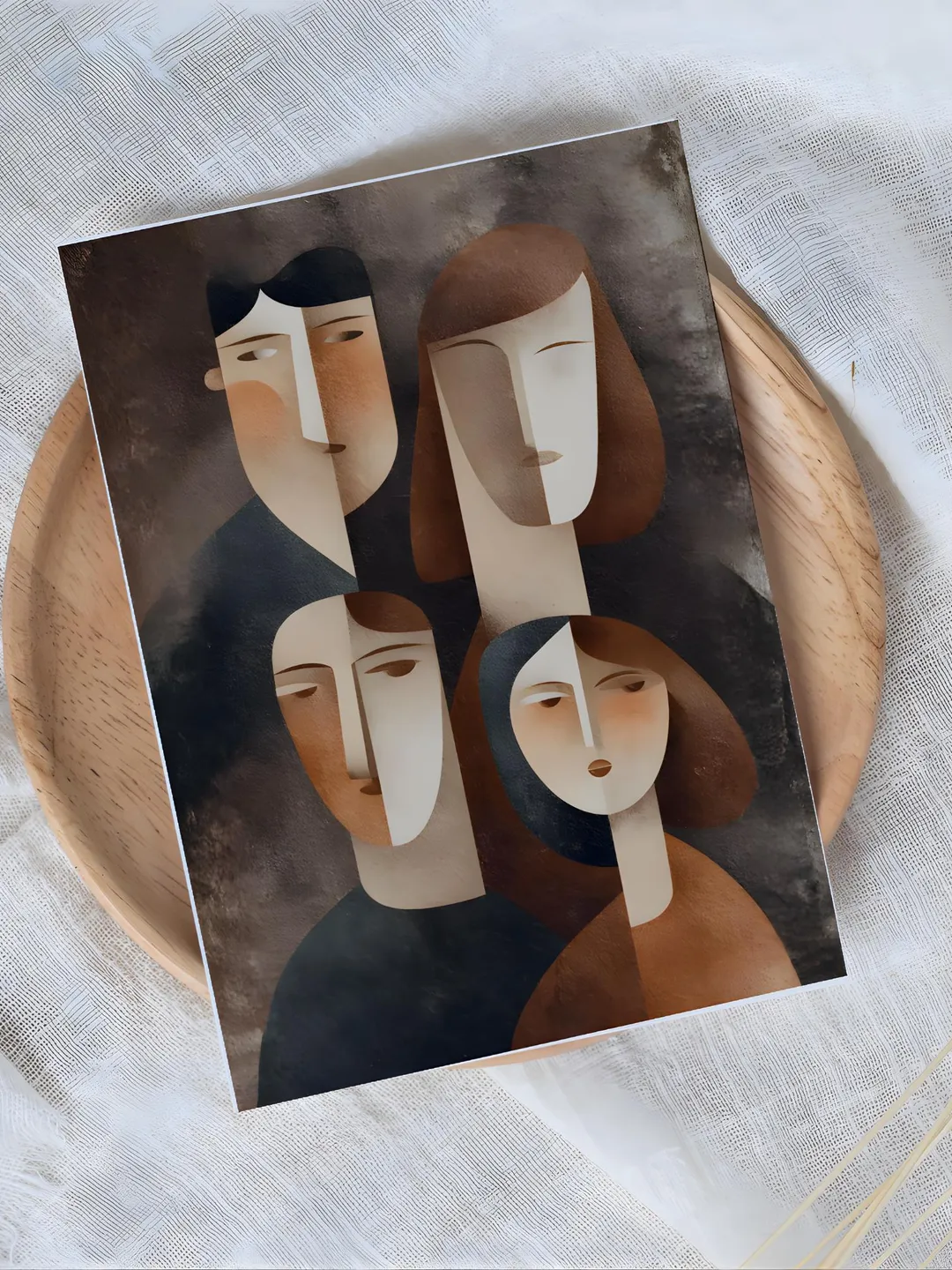 Abstract Face Wall Art Printable, Modern Cubist People Portrait ...