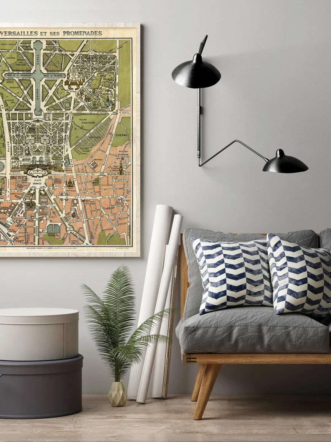 Vintage Versailles France Map Print | 1920 Wall Art