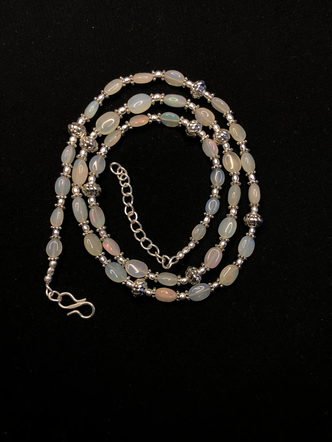 Natural Ethiopian Opal Tumble Necklace, Handmade, 24 Inch,