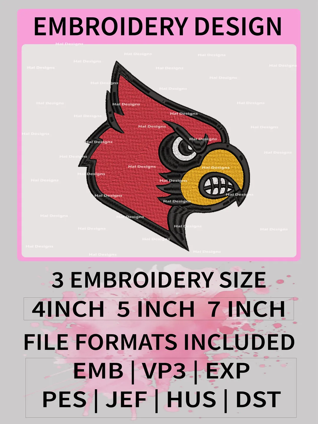 NCAA Lamar Cardinals Embroidery File, 3 Sizes, 6 Formats, NCAA Machine ...