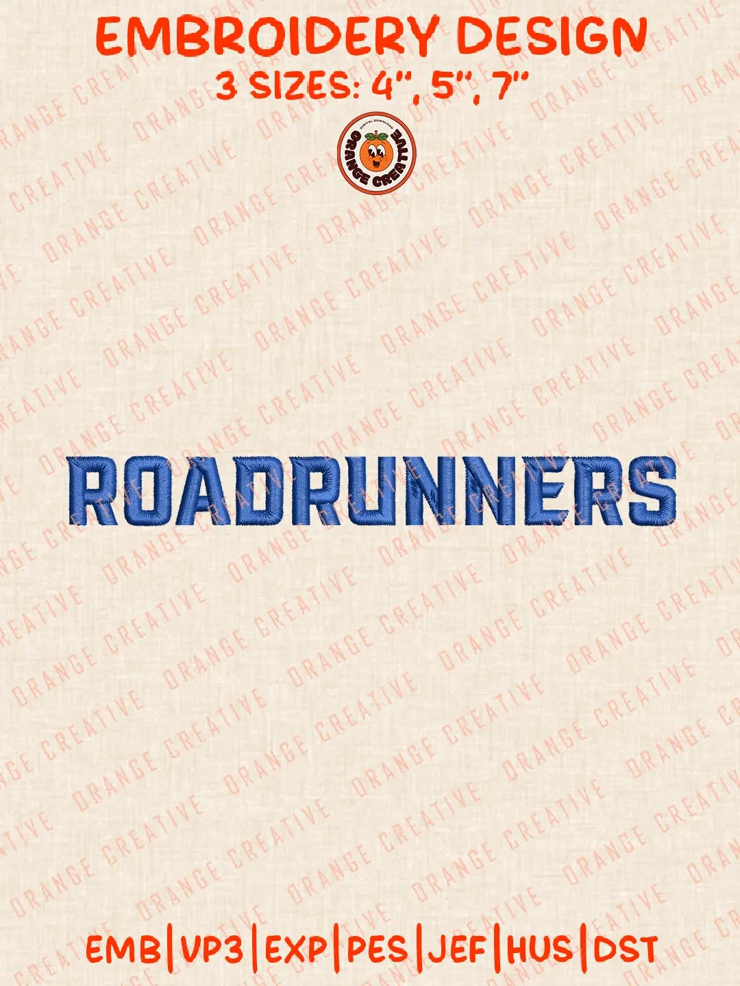 Roadrunners Embroidery Design, NCAA Cal State Bakersfield Roadrunners Logo Embroidery Design, Machine Embroidery Design File, 4 Sizes, Digital Download