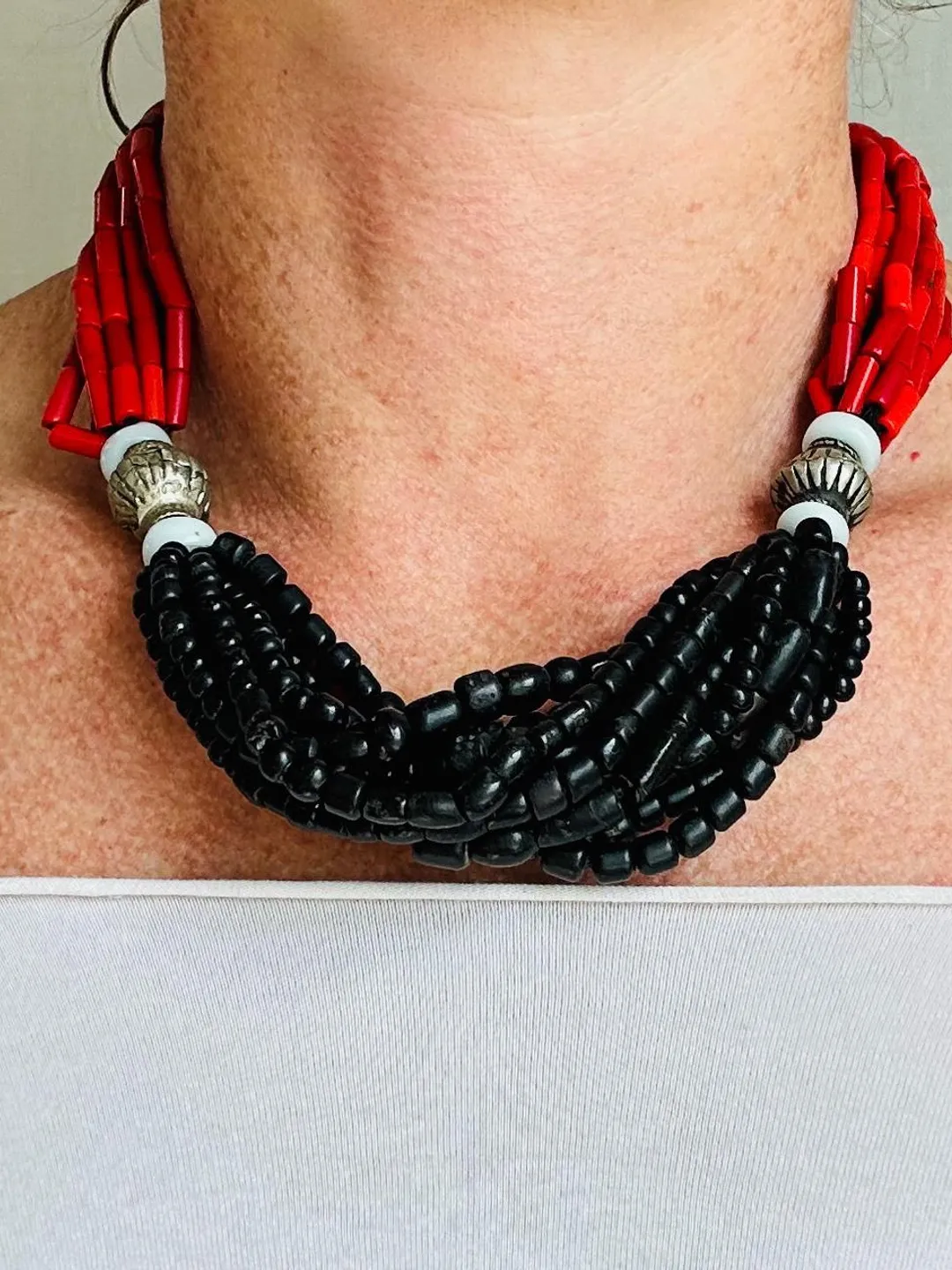 Balochi Multi-Strand Tribal Beaded Necklace. 4355